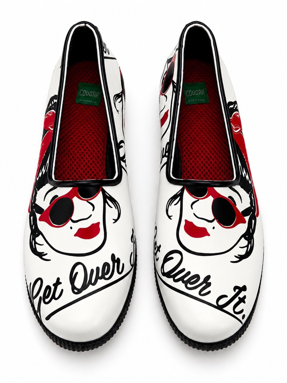 Cougar Get Over It Graphic Loafers Size 10 Pop Art Slip On Shoes